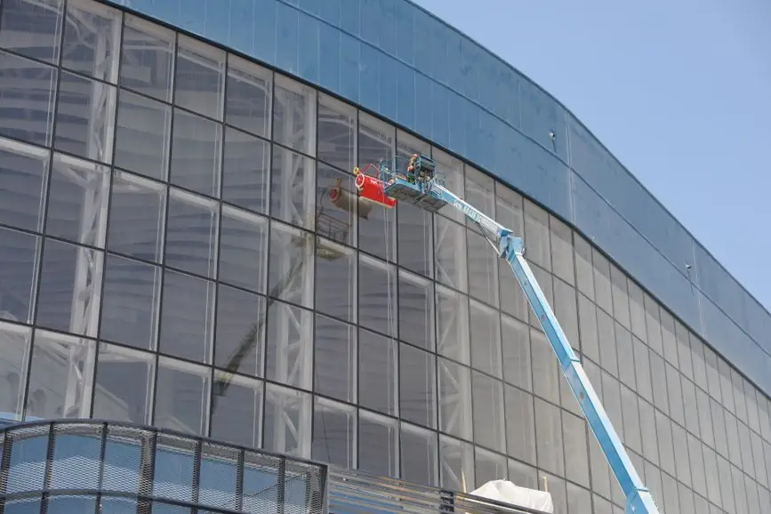 High-rise window cleaning.